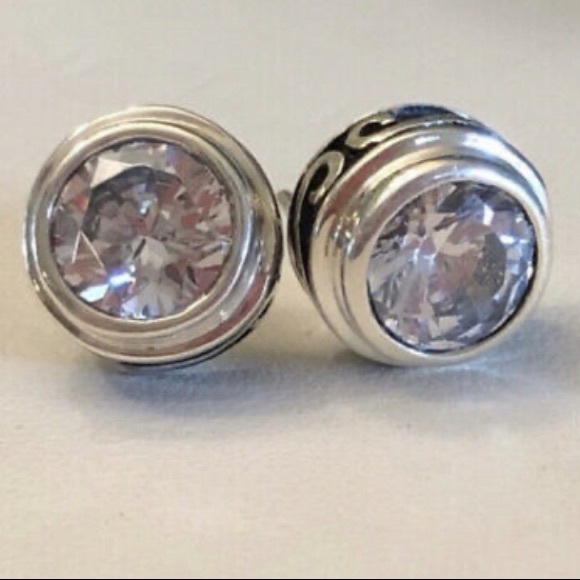 Silpada Sterling Silver CZ Harlequin Post Earrings - Picture 6 of 16